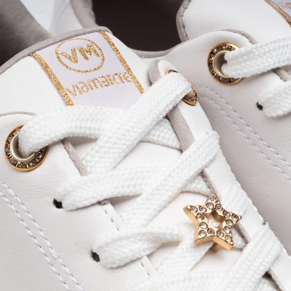 Tênis Via Marte Feminino com Pingente Estrela Branco 6