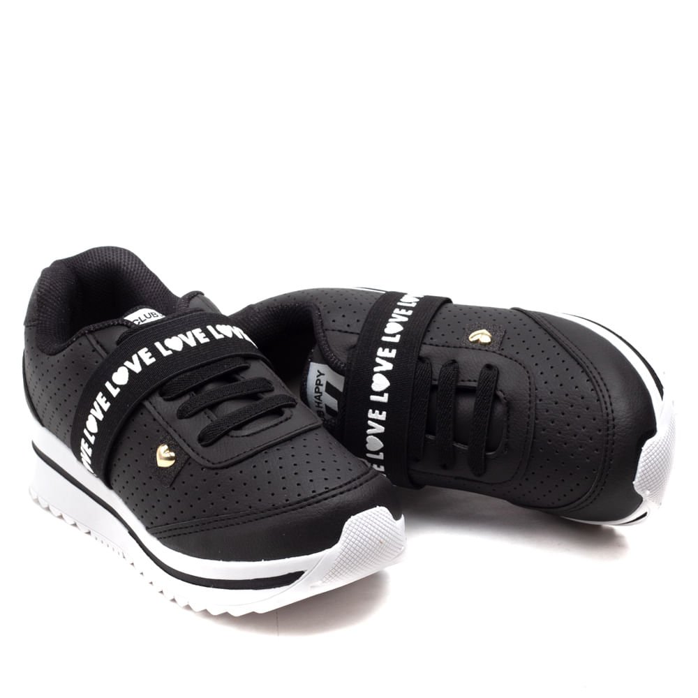 Tênis Infantil Club Happy Gloss Preto Preto 5