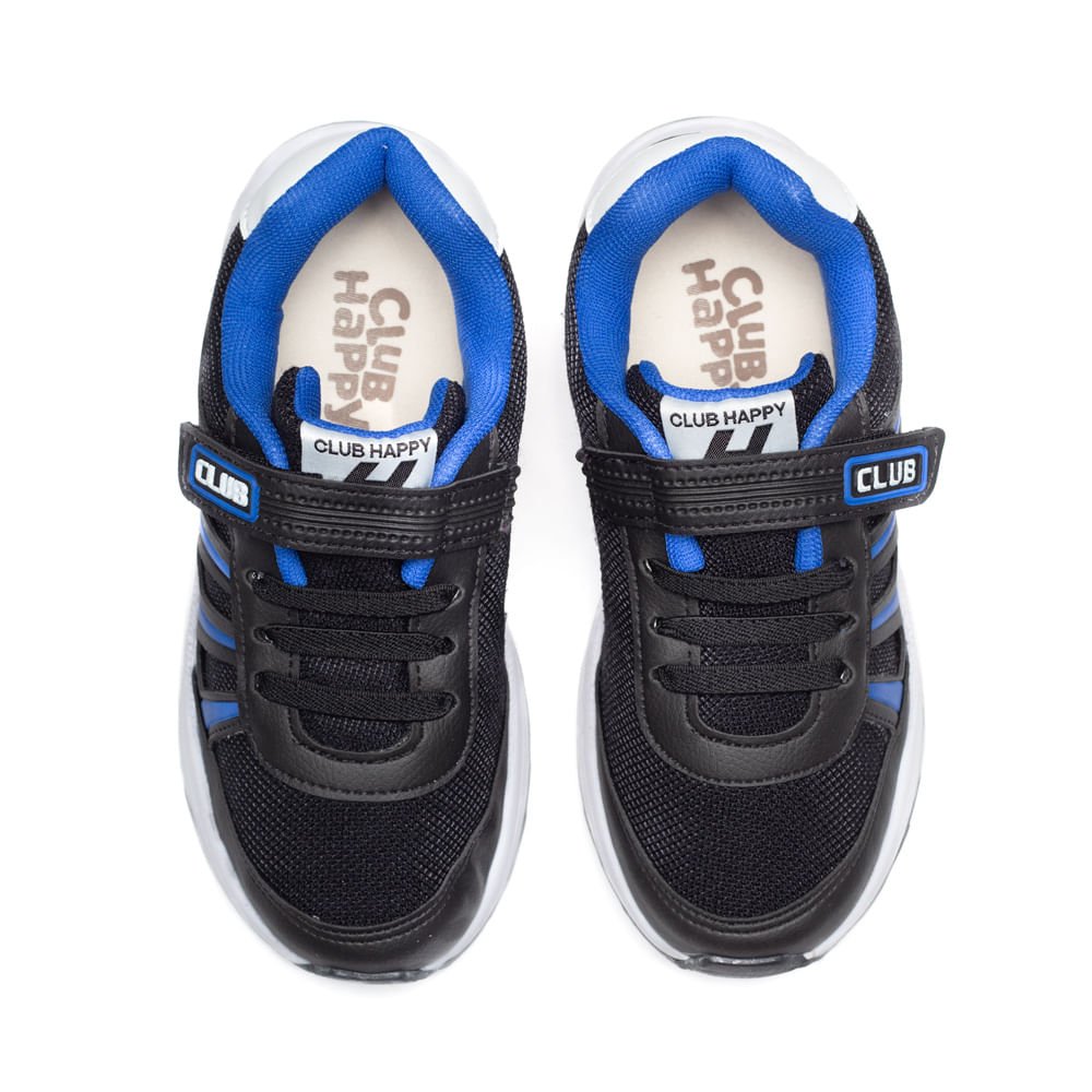 Tênis Infantil Club Happy Action Listras Preto/azul Preto/Azul 4