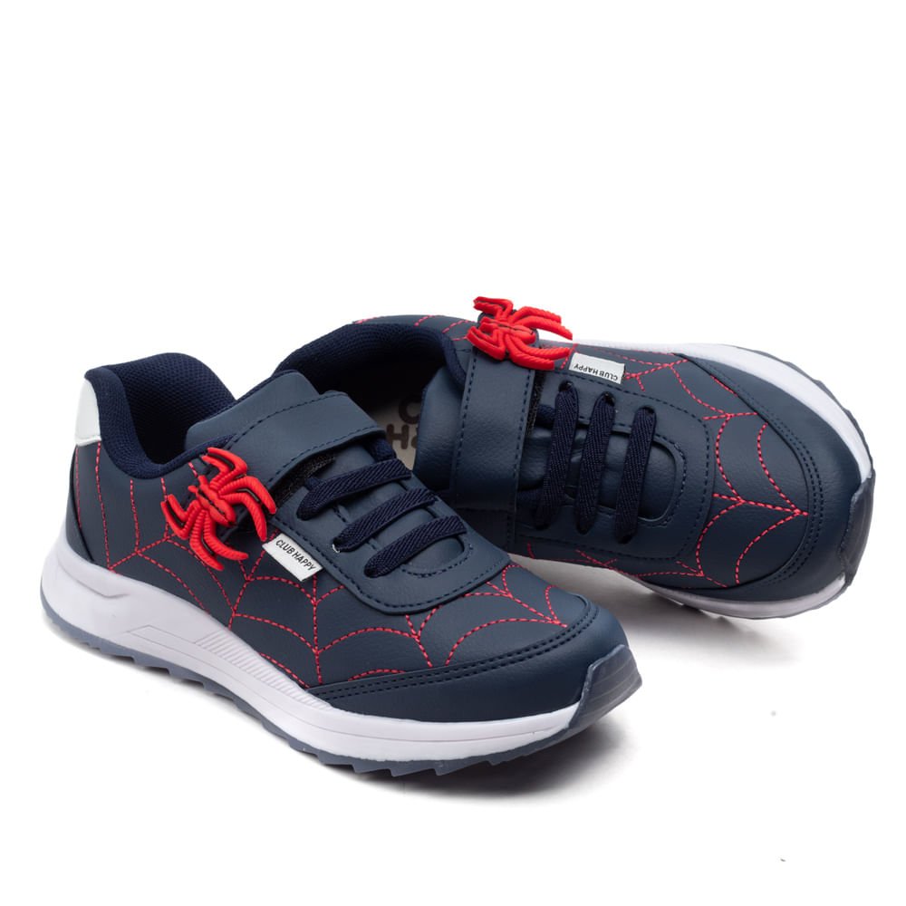 Tênis Infantil Club Happy Action Aranha Marinho Azul Marinho 5