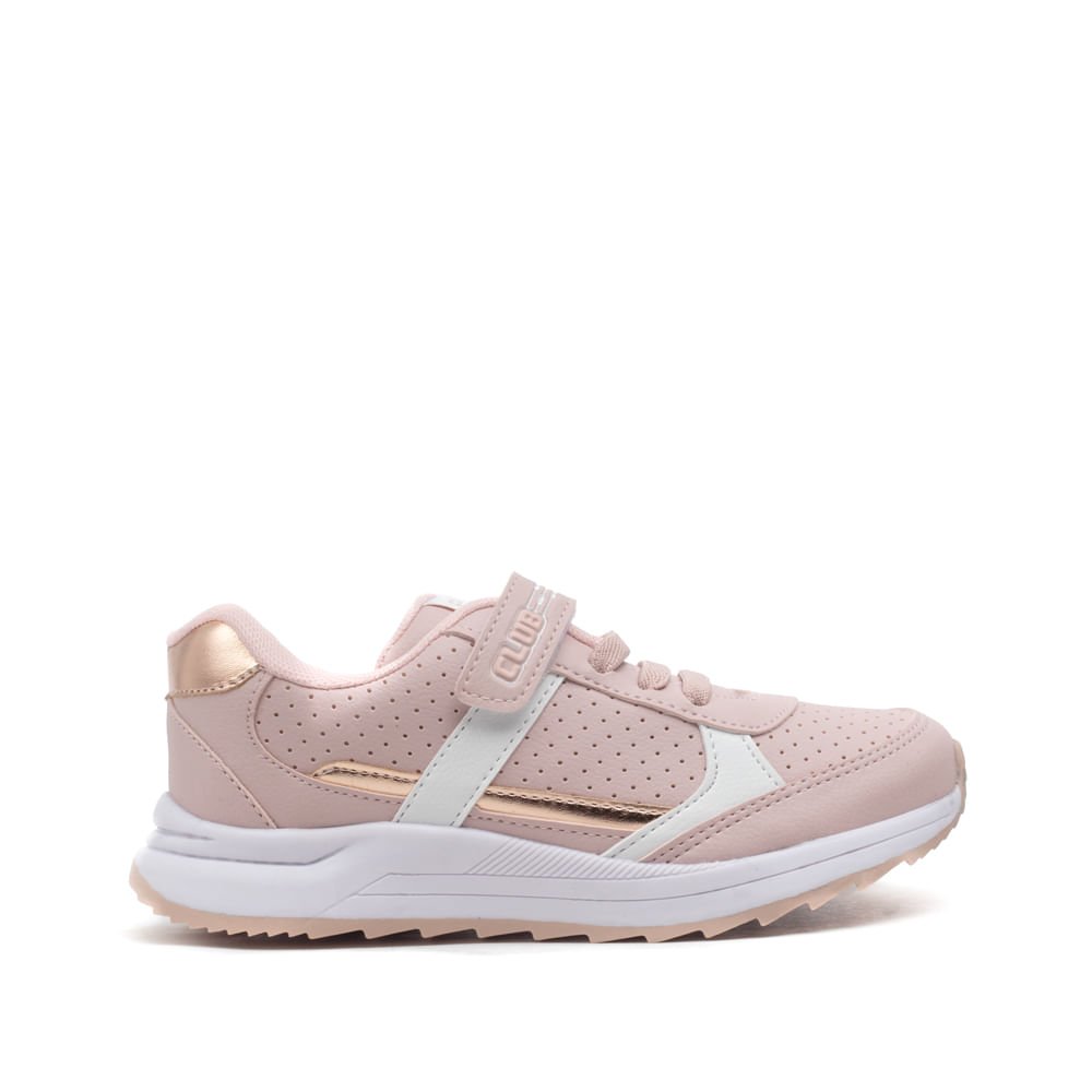 Tênis Infantil Club Happy Action Detalhe Metalizado Rosa Claro