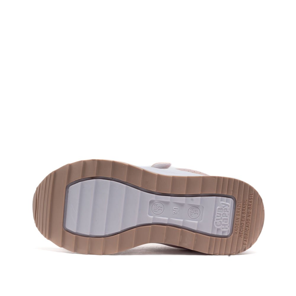 Tênis Infantil Club Happy Action Detalhe Metalizado Rosa Claro Rosa 2