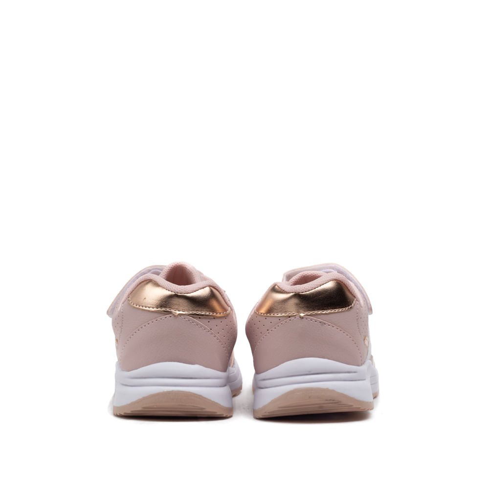 Tênis Infantil Club Happy Action Detalhe Metalizado Rosa Claro Rosa 3