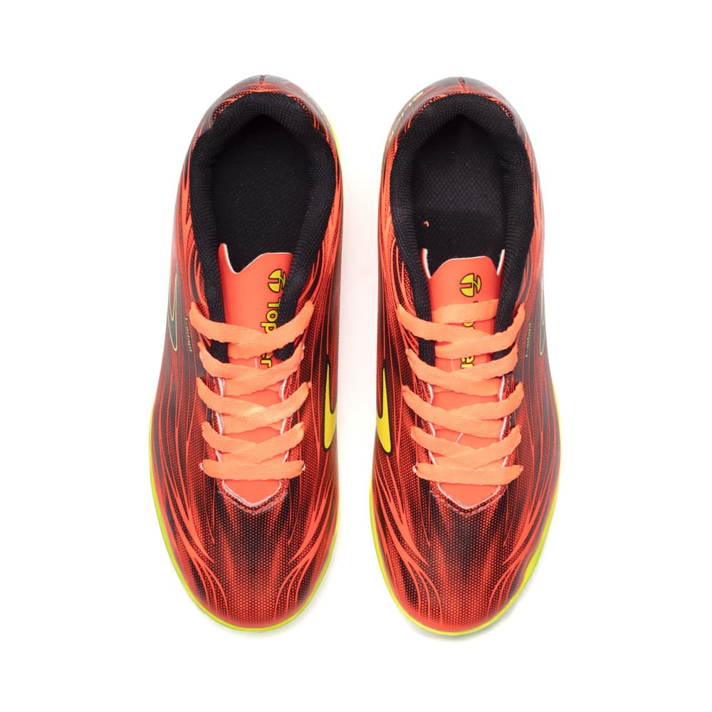 Chuteira Futsal Infantil Topper Slick V Coral/preto Laranja/Preto 4