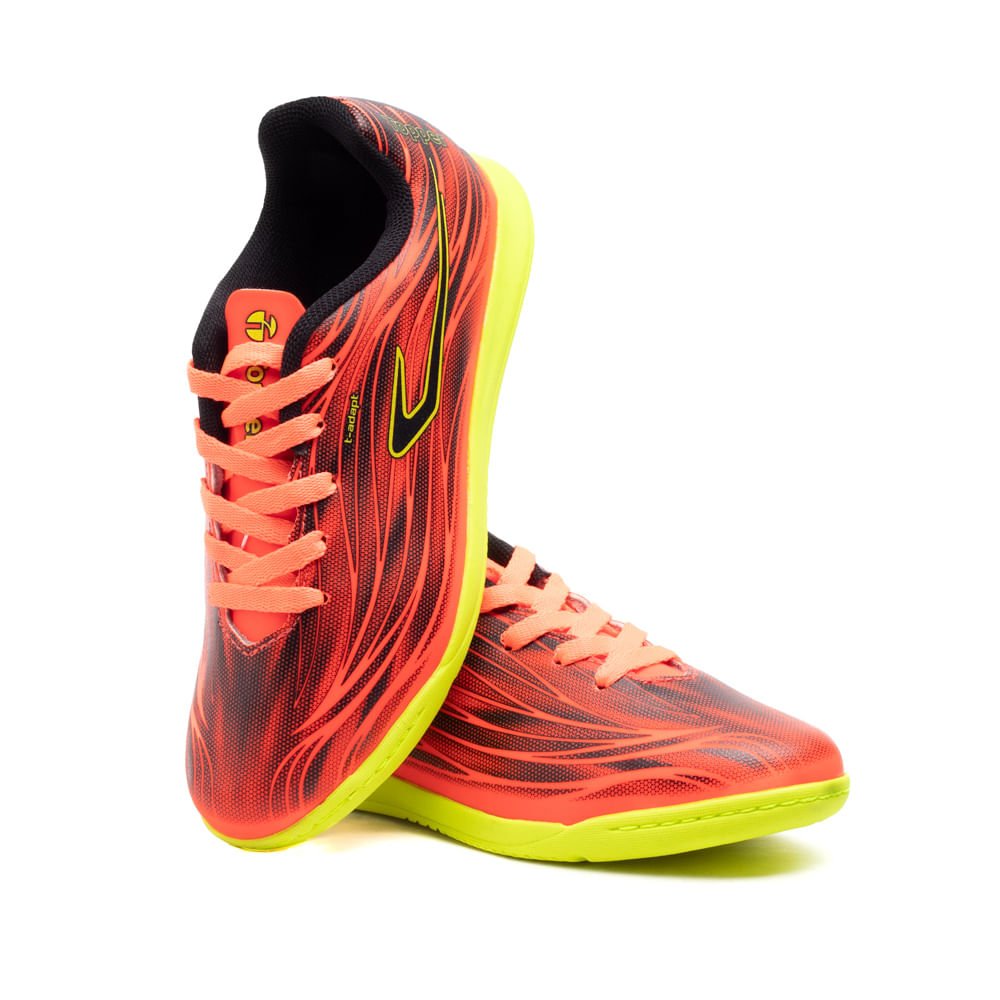 Chuteira Futsal Infantil Topper Slick V Coral/preto Laranja/Preto 5