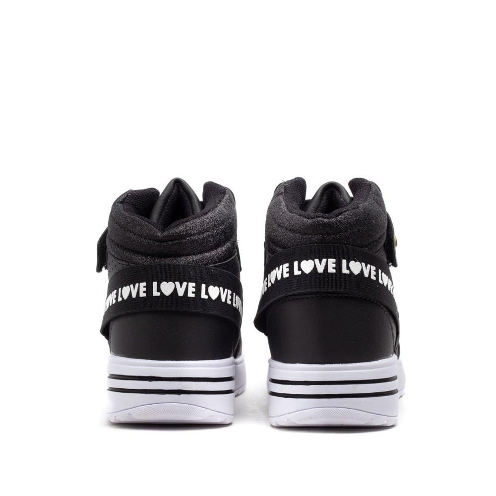Tênis Infantil Club Happy Teen Mid Love Preto Preto 3