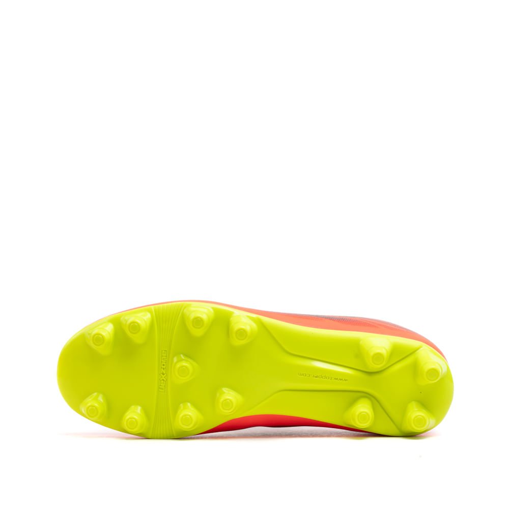 Chuteira Campo Infantil Topper Slick V Coral/preto Laranja 2