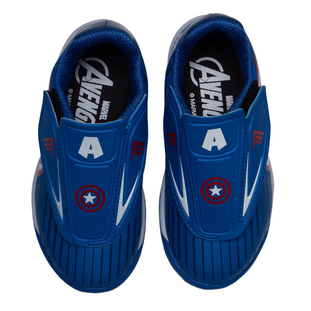 Tênis Infantil Marvel Capitão América Calce Fácil Azul Azul 4
