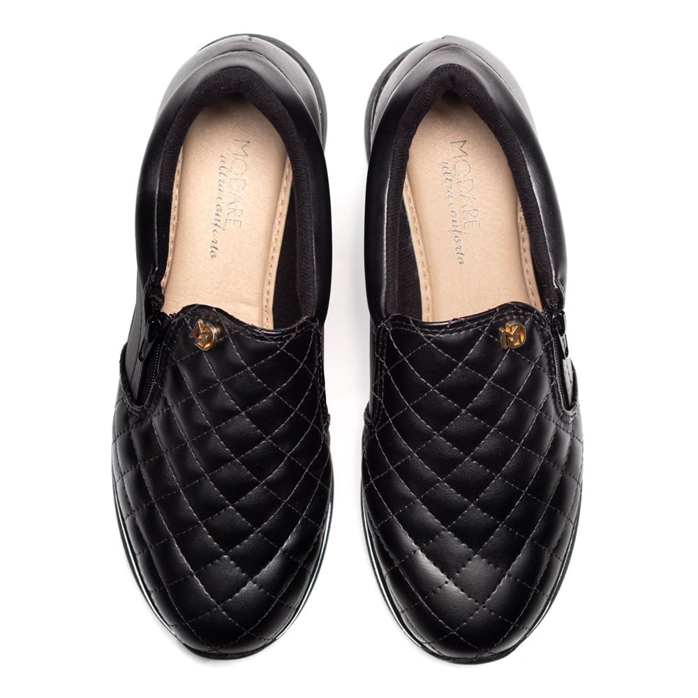 Tênis Feminino Modare Ultra conforto Casual Preto Preto 4