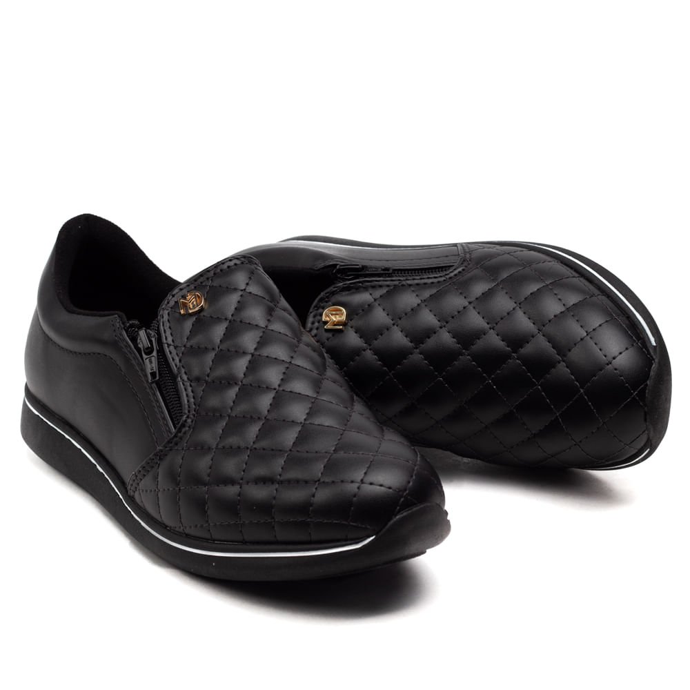Tênis Feminino Modare Ultra conforto Casual Preto Preto 5