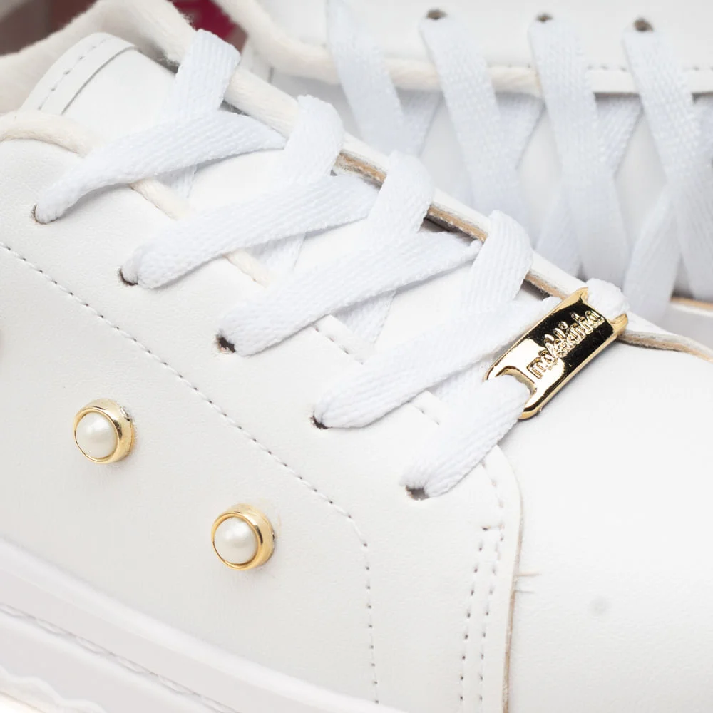 Tênis Infantil Molekinha Com Pérolas Branco/dourado Branco/Dourado 6
