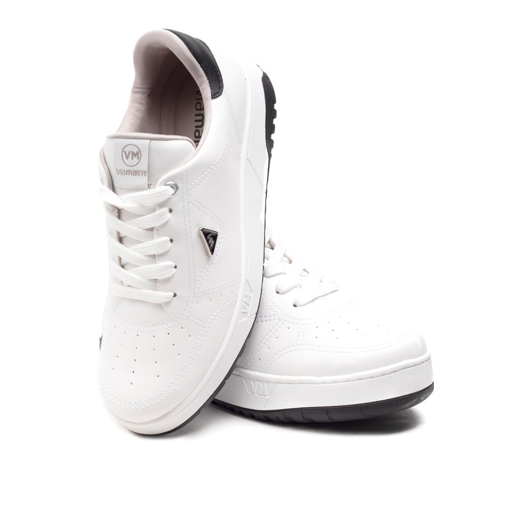 Tênis Feminino Via Marte Branco/preto Branco/Preto 4