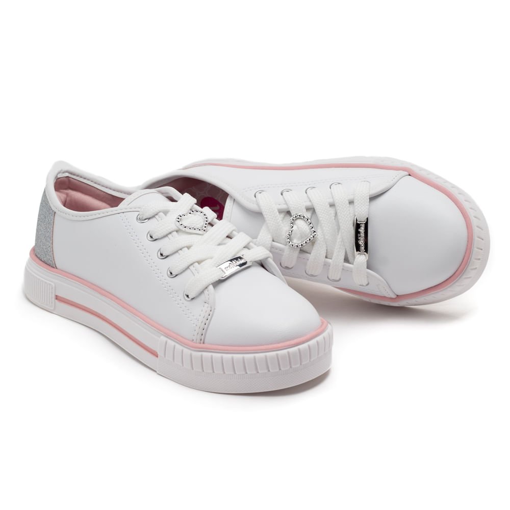 Tênis Infantil Molekinha com Detalhe em Glitter Branco Branco 5