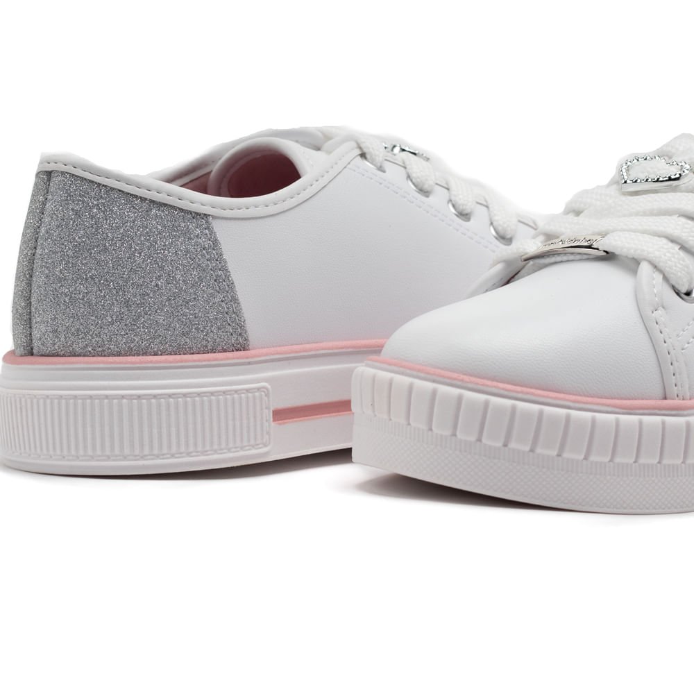 Tênis Infantil Molekinha com Detalhe em Glitter Branco Branco 6
