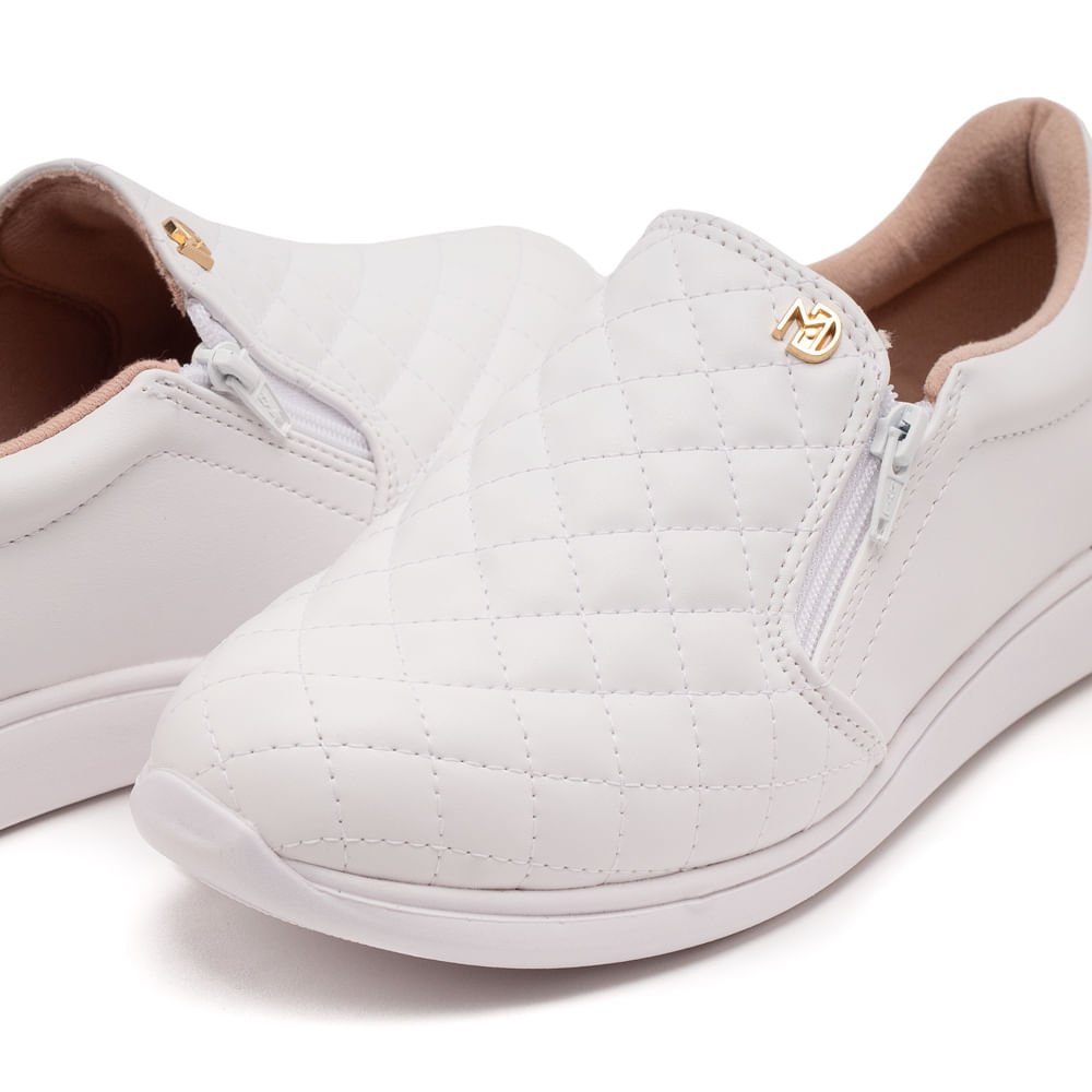Tênis Feminino Modare Casual Matelassê Branco Branco 5