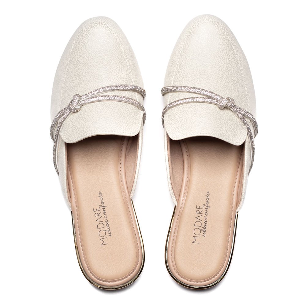 Mule Feminino Modare com Tiras de Strass Off White Off White 4