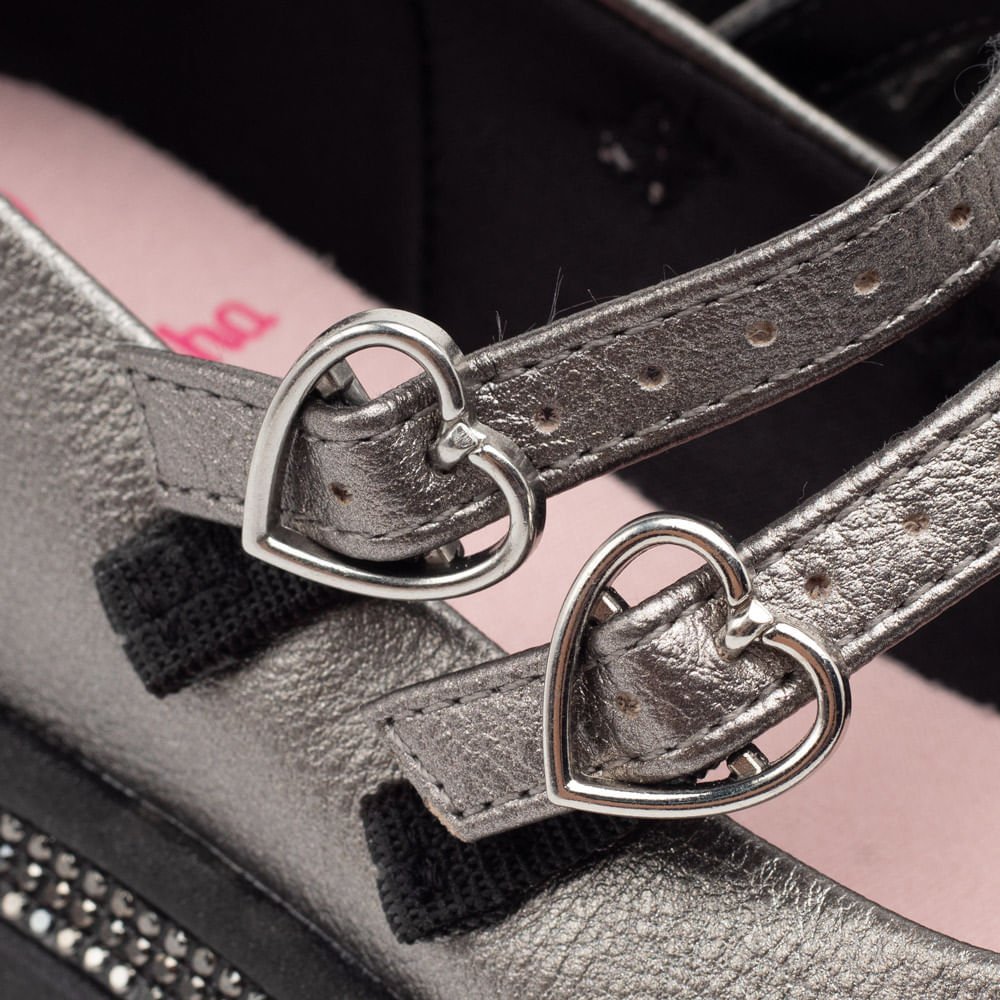 Sapato Infantil Molekinha Boneca Tratorado Prata Prata 6