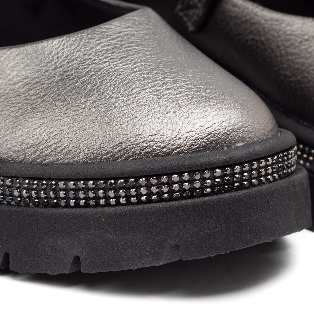 Sapato Infantil Molekinha Boneca Tratorado Prata Prata 7