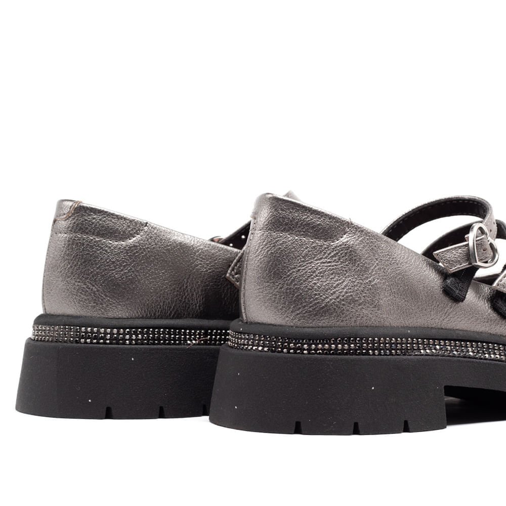 Sapato Infantil Molekinha Boneca Tratorado Prata Prata 8