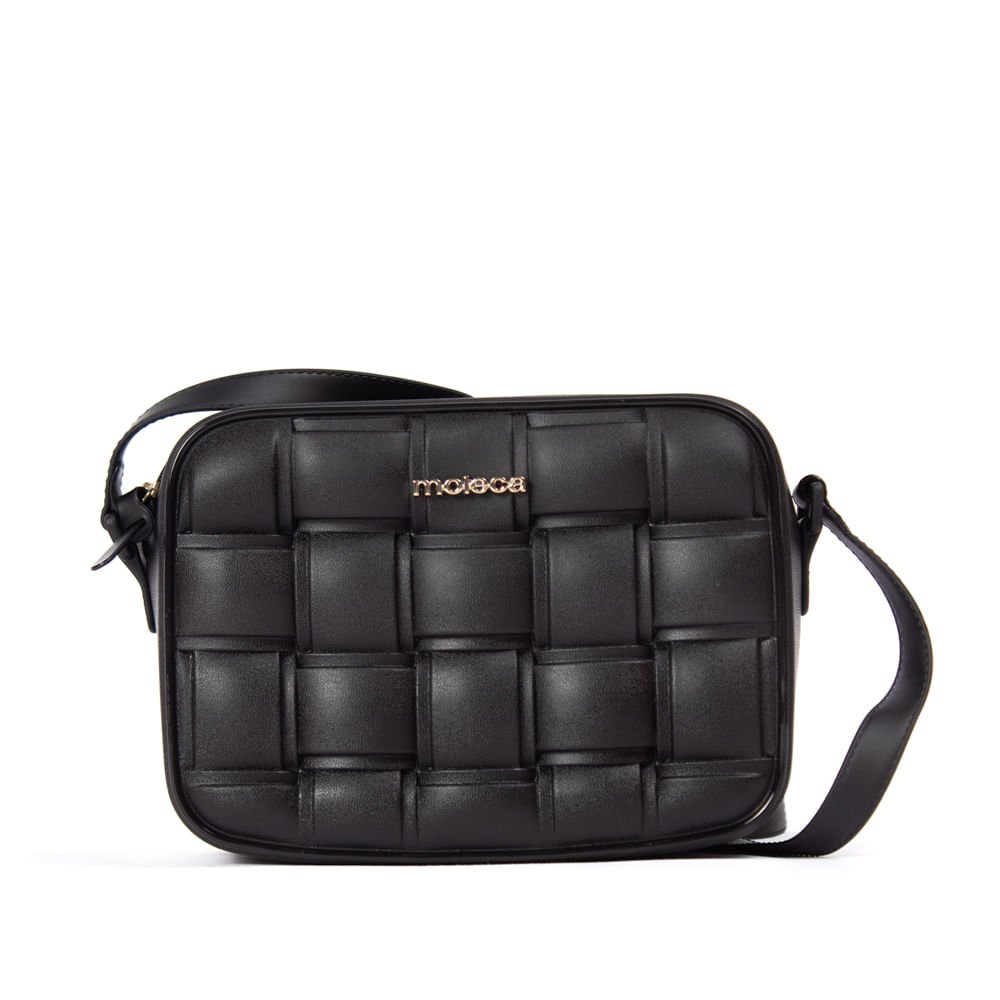 Bolsa Feminina Moleca Transversal Trançada Preto