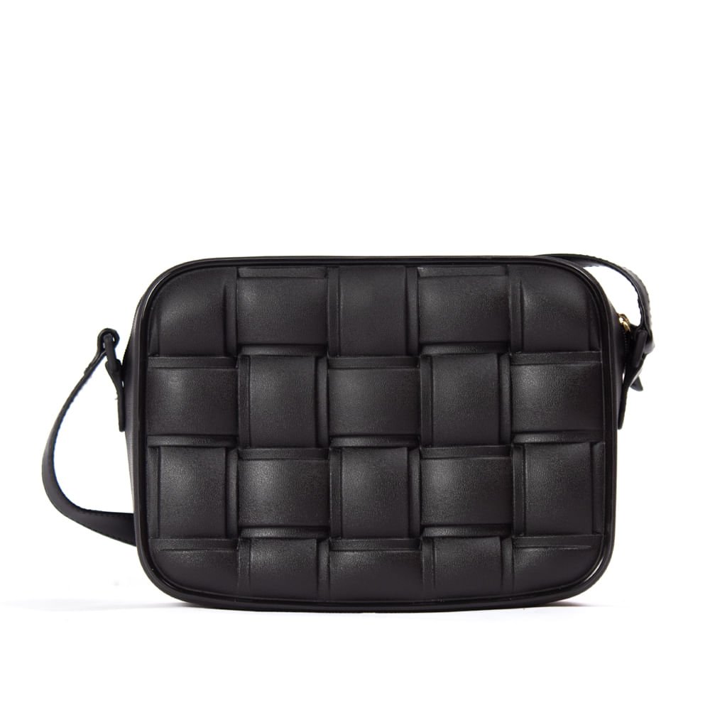 Bolsa Feminina Moleca Transversal Trançada Preto Preto 2