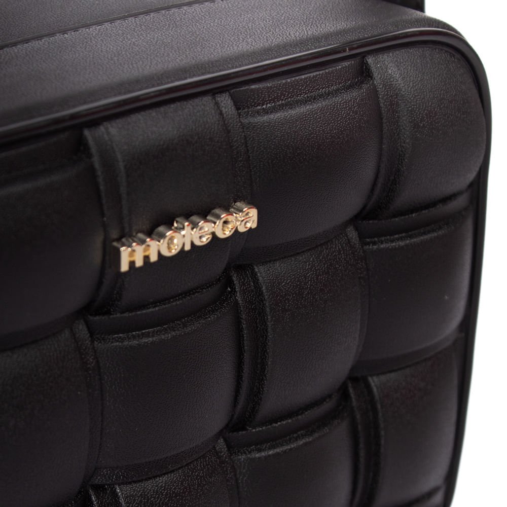 Bolsa Feminina Moleca Transversal Trançada Preto Preto 3