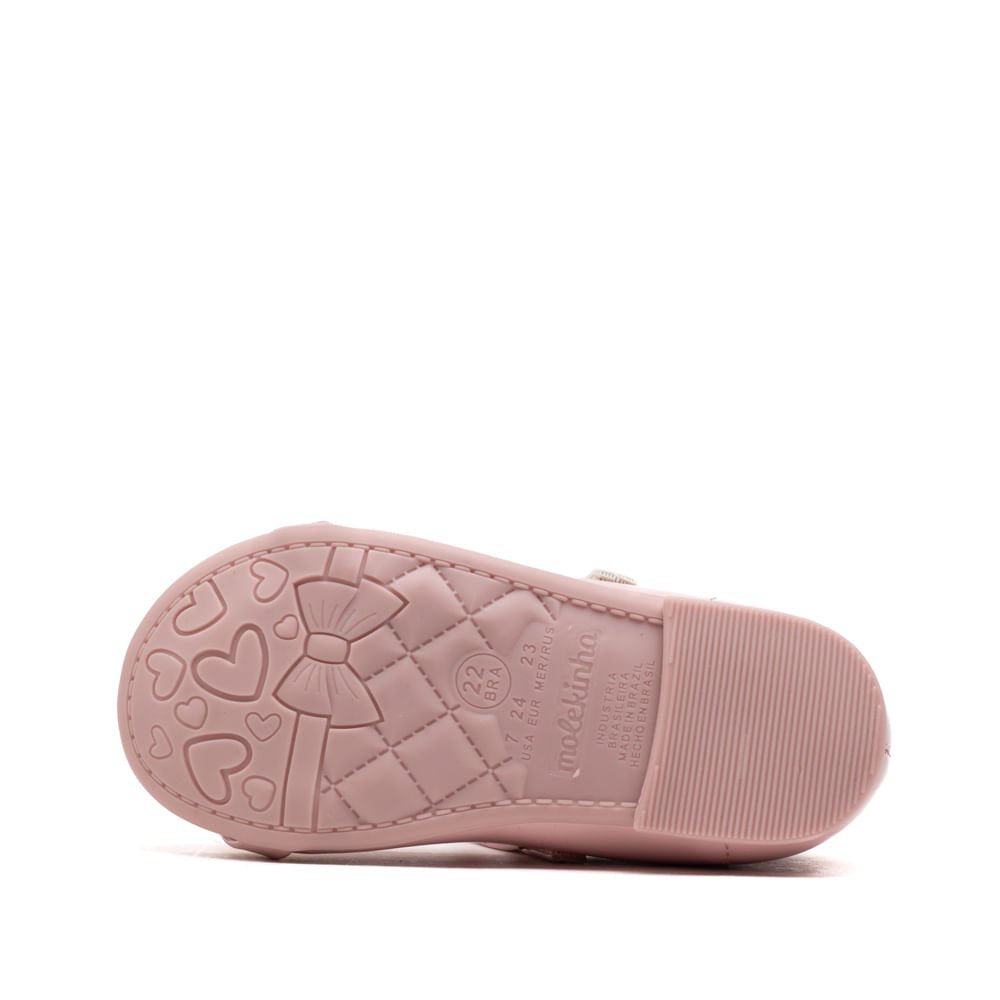 Sapato Infantil Molekinha Verniz com Coração Rosa Claro Rosa 2