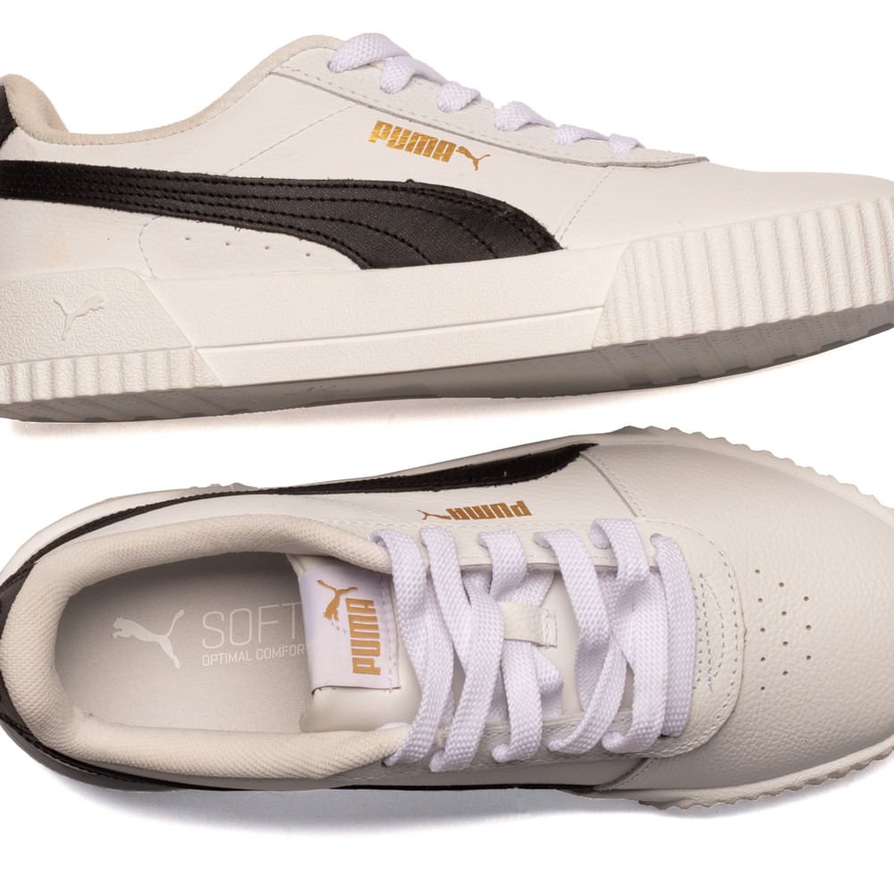 Tênis Feminino Puma Carina Branco e Preto Branco/Preto 5