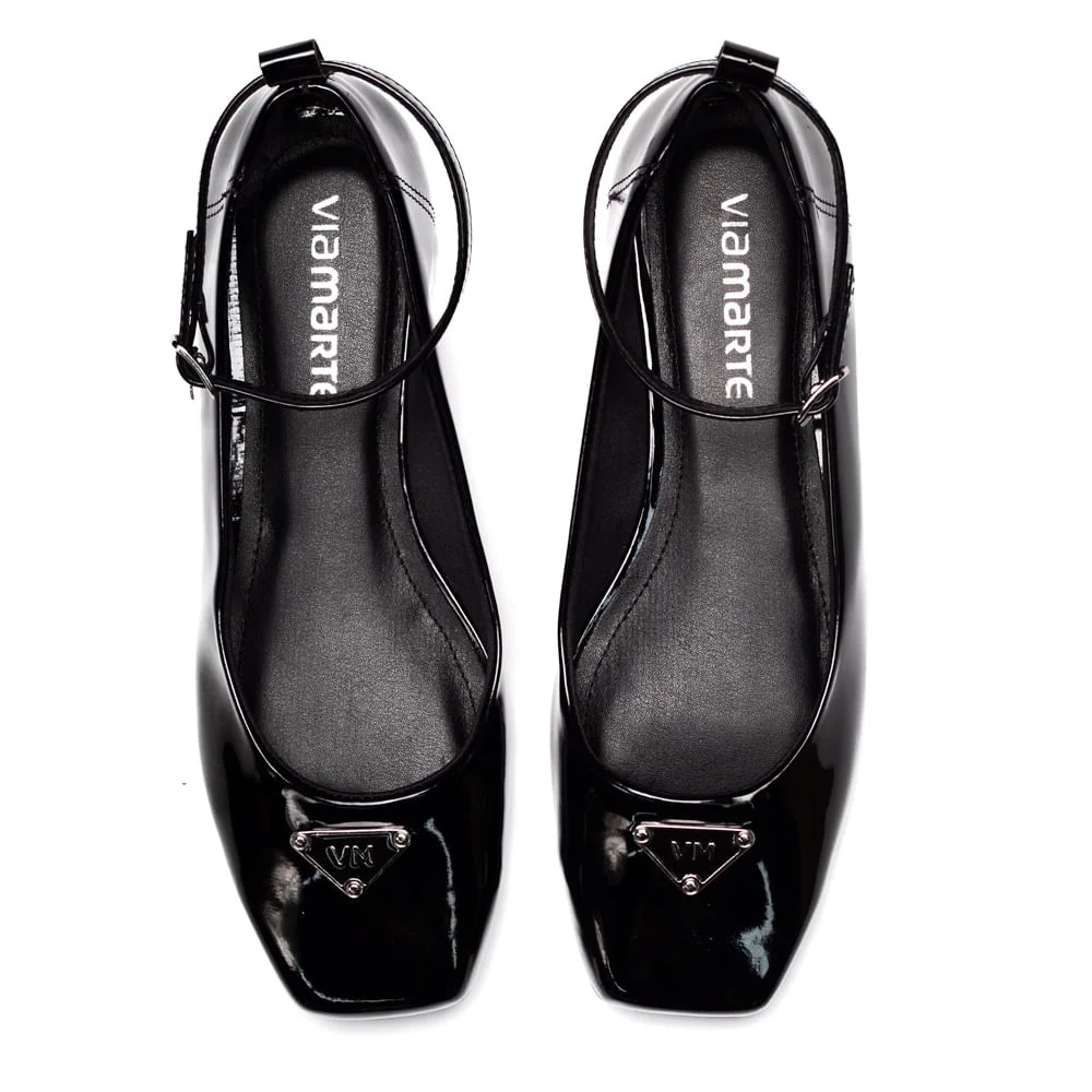 Sapatilha Via Marte Verniz Preto Preto 4