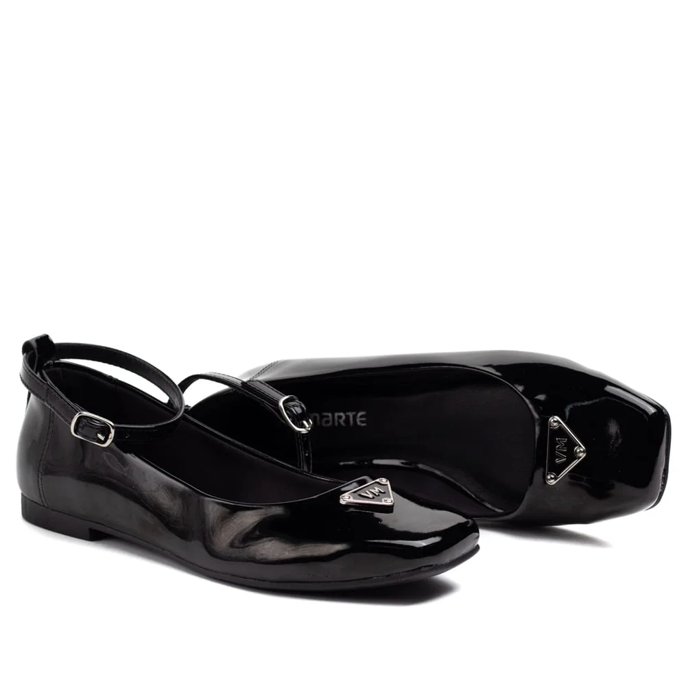 Sapatilha Via Marte Verniz Preto Preto 5