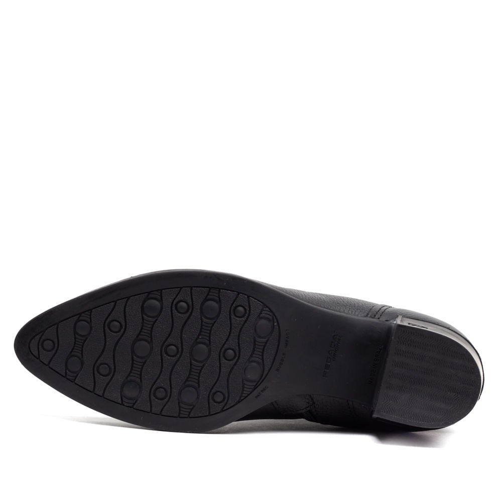 Bota Pegada Feminina em Couro com Cadarço Feminino Preto 2