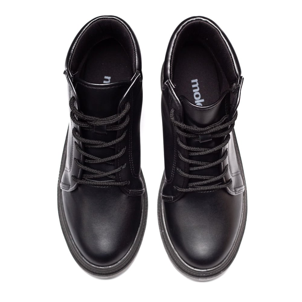 Coturno Feminino Moleca Tratorado Preto Preto 4