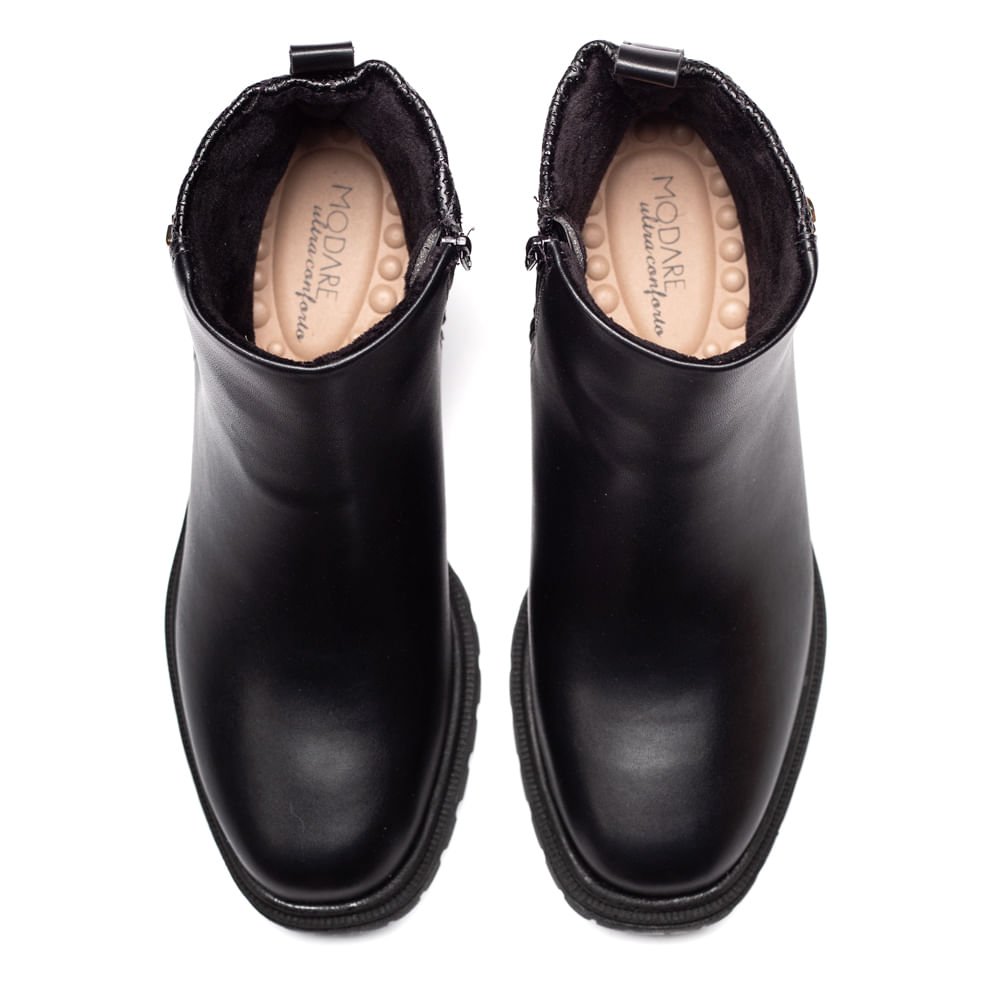 Bota Modare Feminina Cano Curto com Detalhe Matelassê Feminino Preto 4