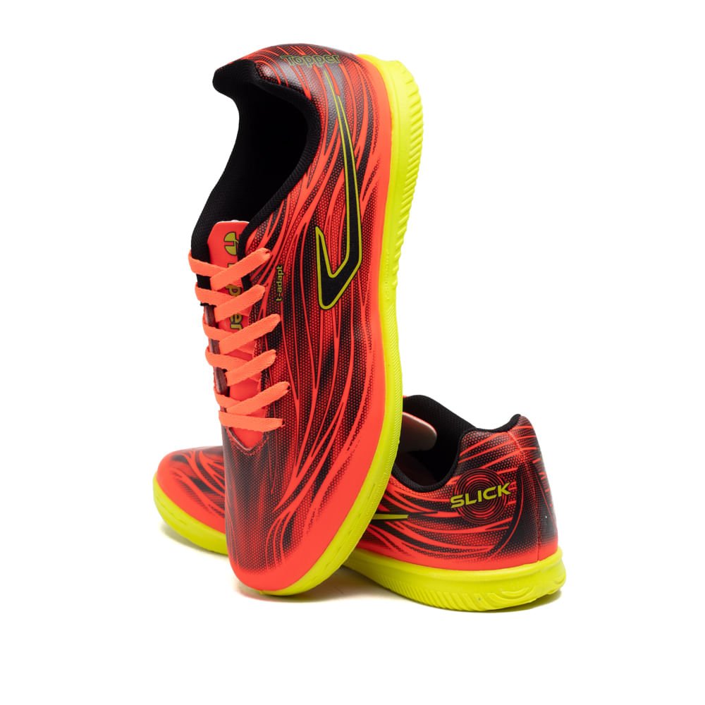 Chuteira Futsal Topper Slick V Coral Laranja 5