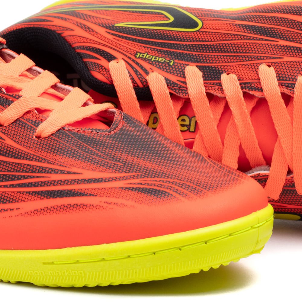 Chuteira Futsal Topper Slick V Coral Laranja 7