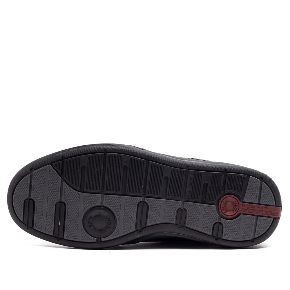 Sapatênis Masculino Pegada em Couro Preto Preto 2