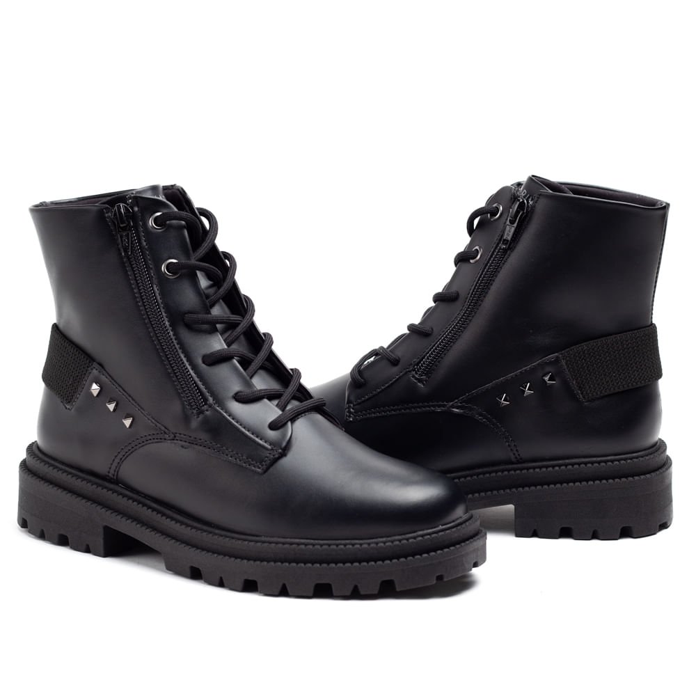 Coturno Feminino Ramarim Tratorado Preto Preto 5