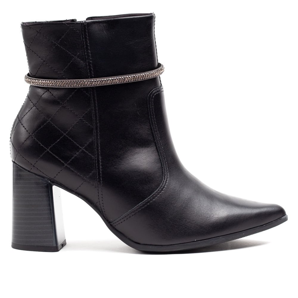 Bota Feminina Ramarim Bico Fino Preto Preto 1