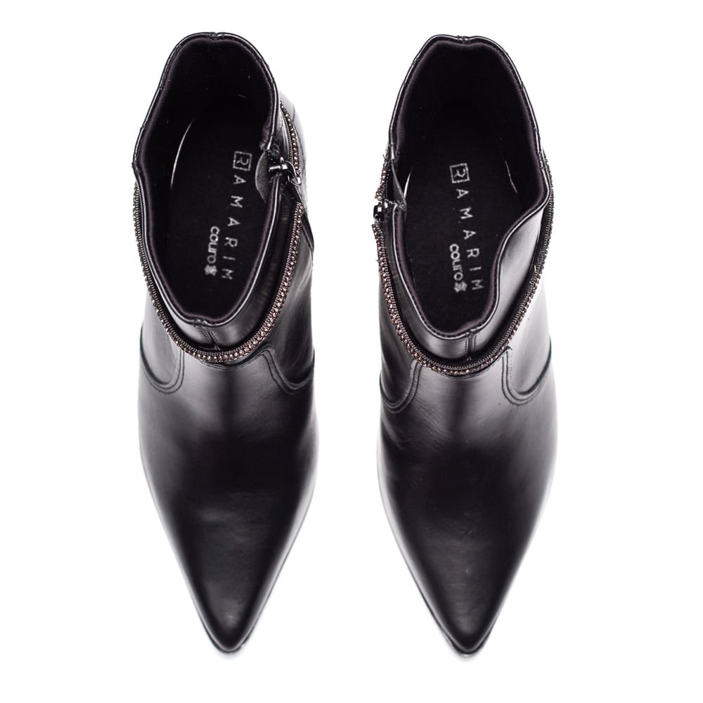 Bota Feminina Ramarim Bico Fino Preto Preto 4