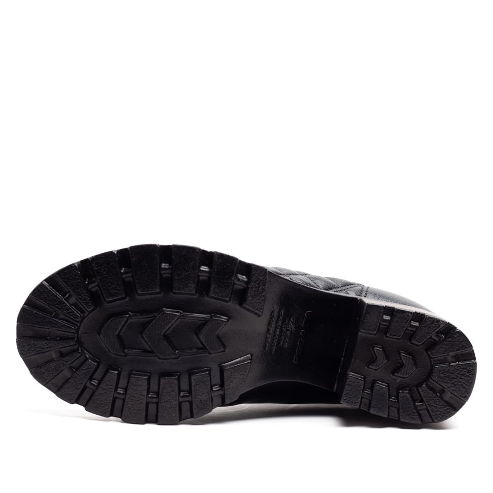 Coturno Feminino Pegada em Couro Matelassê Preto Preto 2