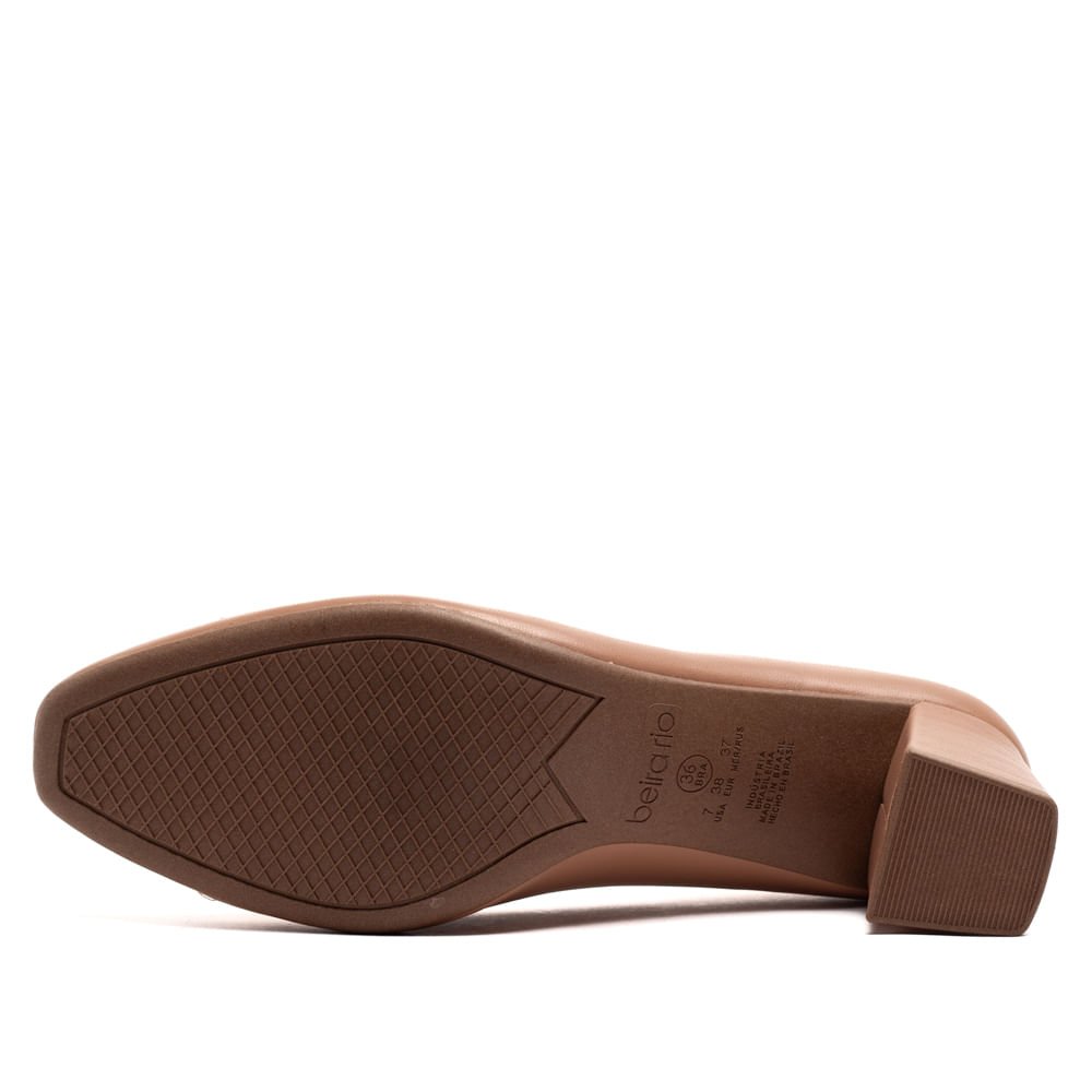 Sapato Feminino Beira Rio Bico Quadrado Nude Bege 2