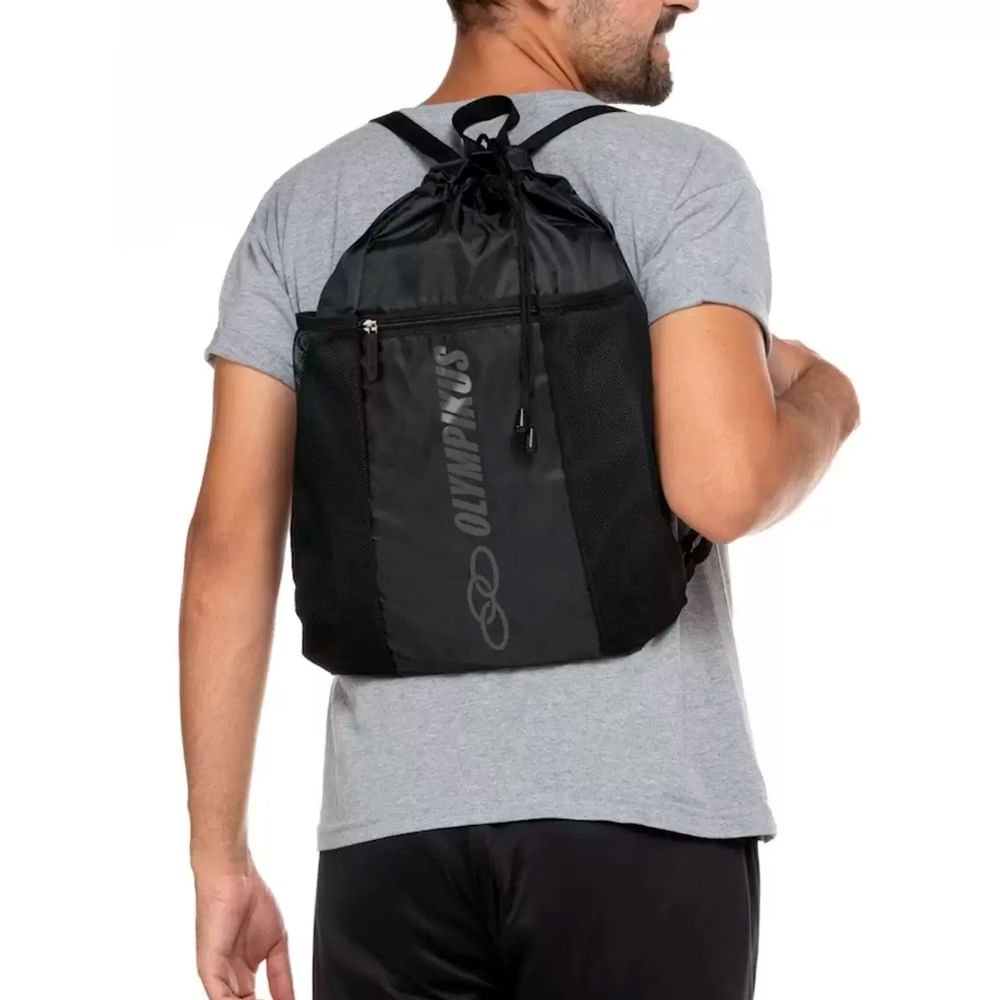 Mochila Unissex Olympikus Gym Sack Preto Preto 3