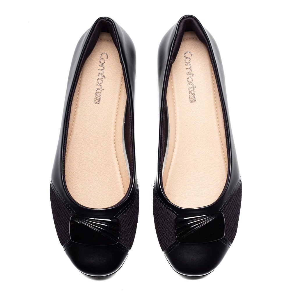 Sapatilha Feminina ComfortFlex Preto Preto 4
