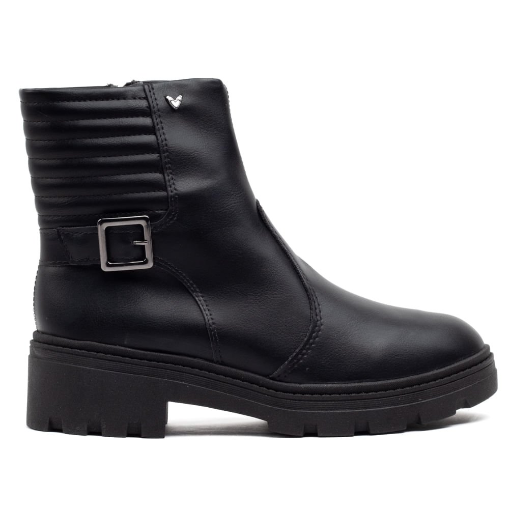Bota Feminina Mississipi Cano Curto Detalhe de Fivela Preto