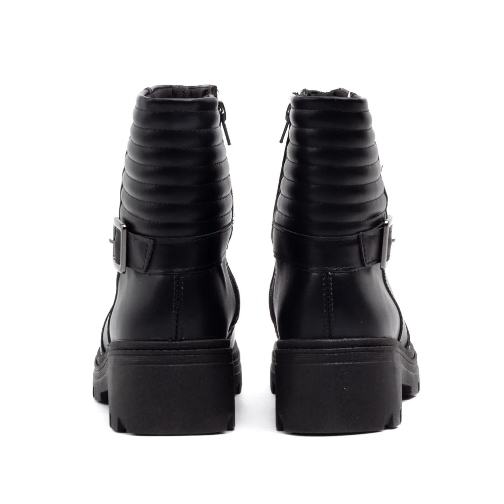 Bota Feminina Mississipi Cano Curto Detalhe de Fivela Preto Preto 3