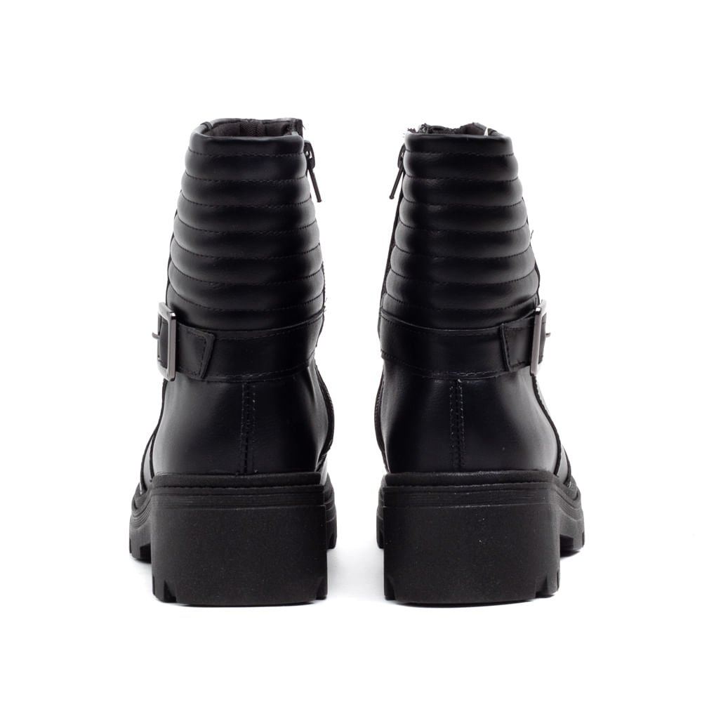 Bota Feminina Mississipi Cano Curto Detalhe de Fivela Preto Preto 3