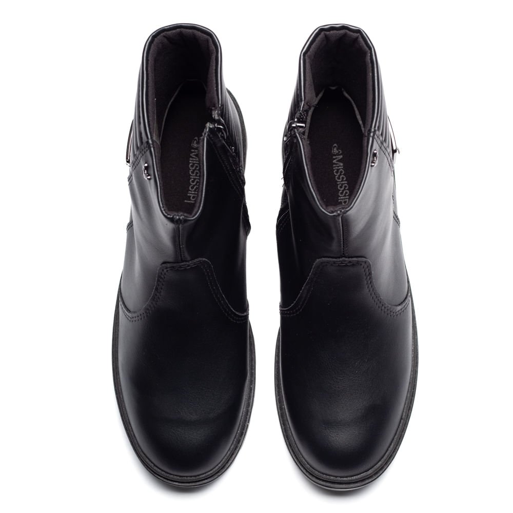 Bota Feminina Mississipi Cano Curto Detalhe de Fivela Preto Preto 4