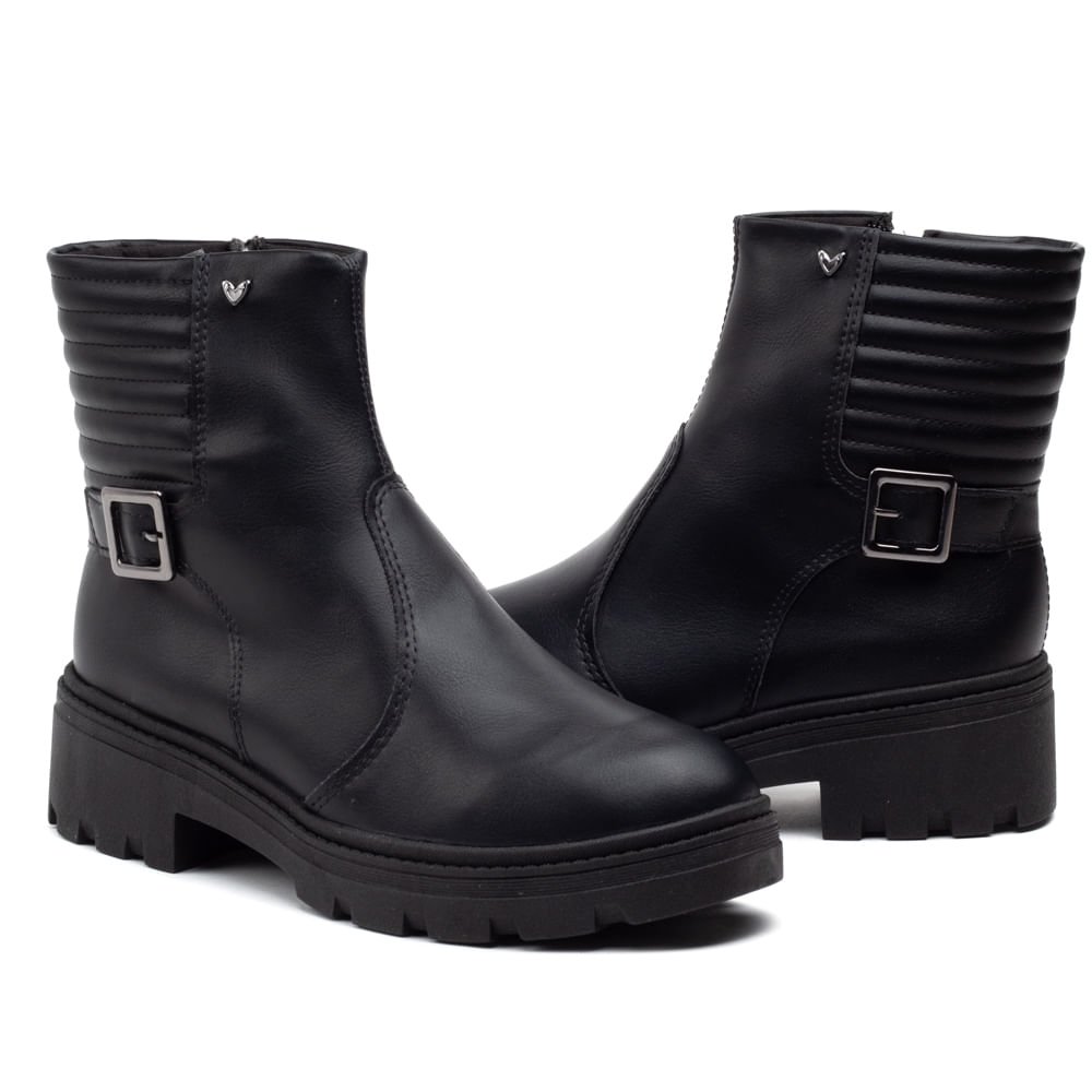 Bota Feminina Mississipi Cano Curto Detalhe de Fivela Preto Preto 5