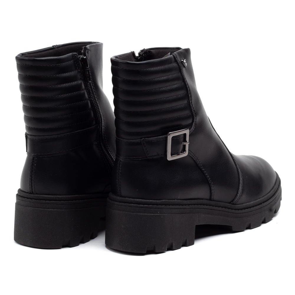 Bota Feminina Mississipi Cano Curto Detalhe de Fivela Preto Preto 6