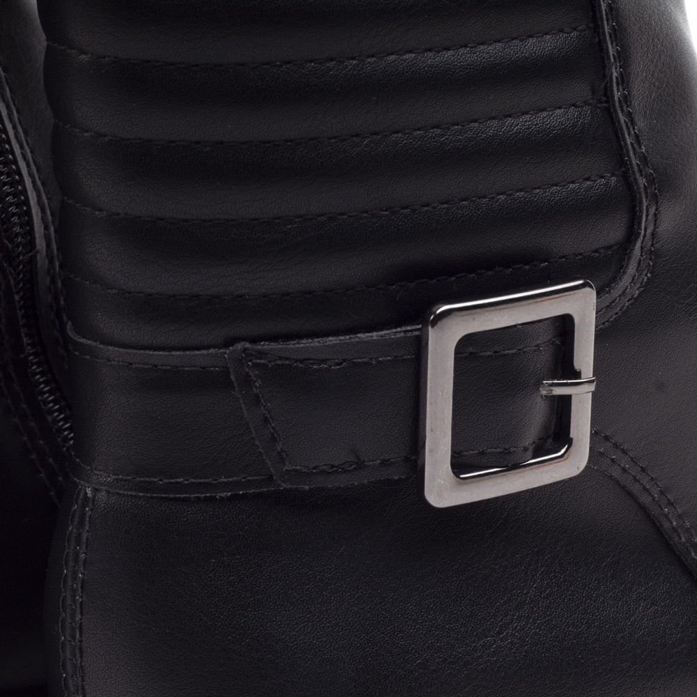 Bota Feminina Mississipi Cano Curto Detalhe de Fivela Preto Preto 7
